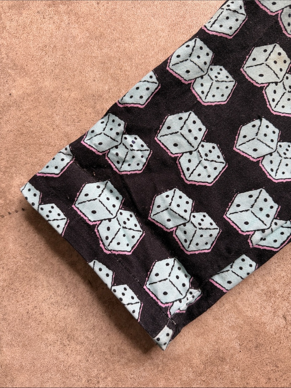 Novelty Dice Print Black Overalls - Picture 3 of 5